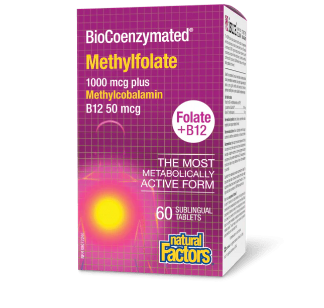 NATURAL FACTORS - BioCoenzymated Methylfolate • Folate + B12 - sublingual tabs