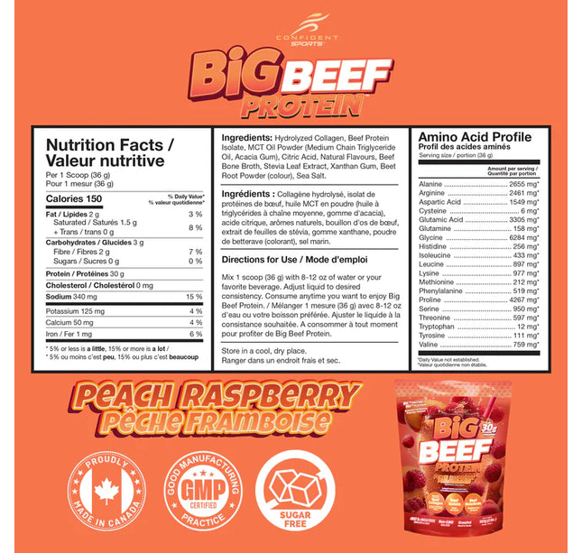 CONFIDENT SPORTS - Big Beef - Protein - Beef