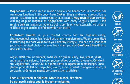 CONFIDENT HEALTH - Magnesium Bisglycinate