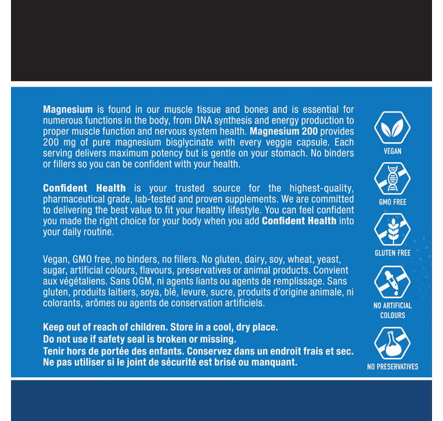CONFIDENT HEALTH - Magnesium Bisglycinate