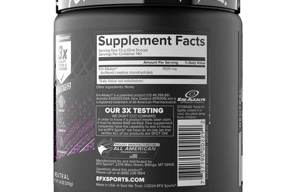 EFX SPORTS - Kre-Alkalyn - Creatine Monohydrate Powder
