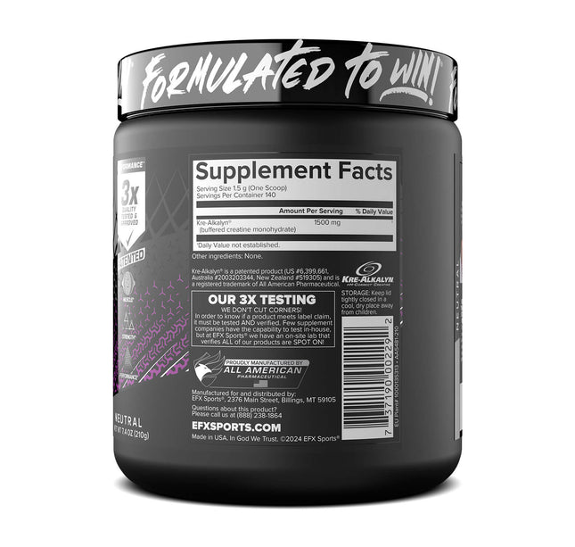 EFX SPORTS - Kre-Alkalyn - Creatine Monohydrate Powder