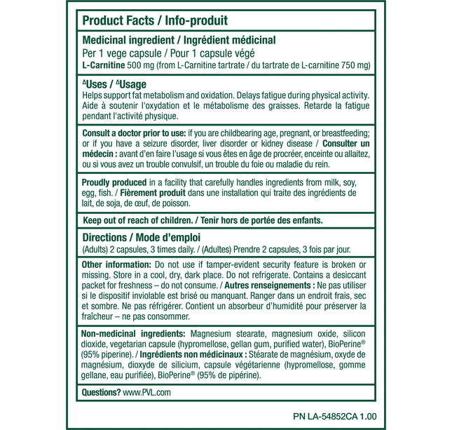 PVL - L-Carnitine - Capsules