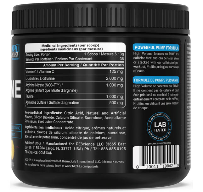 PE SCIENCE - High Volume - Pre-Workout - Stim-Free
